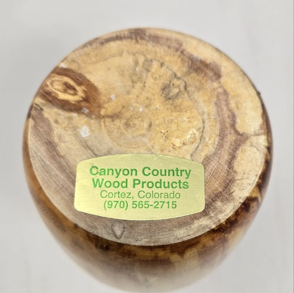 Canyon Country Wood Products Wooden Vase 7 Inches Tall 2.5 Inches Base Width